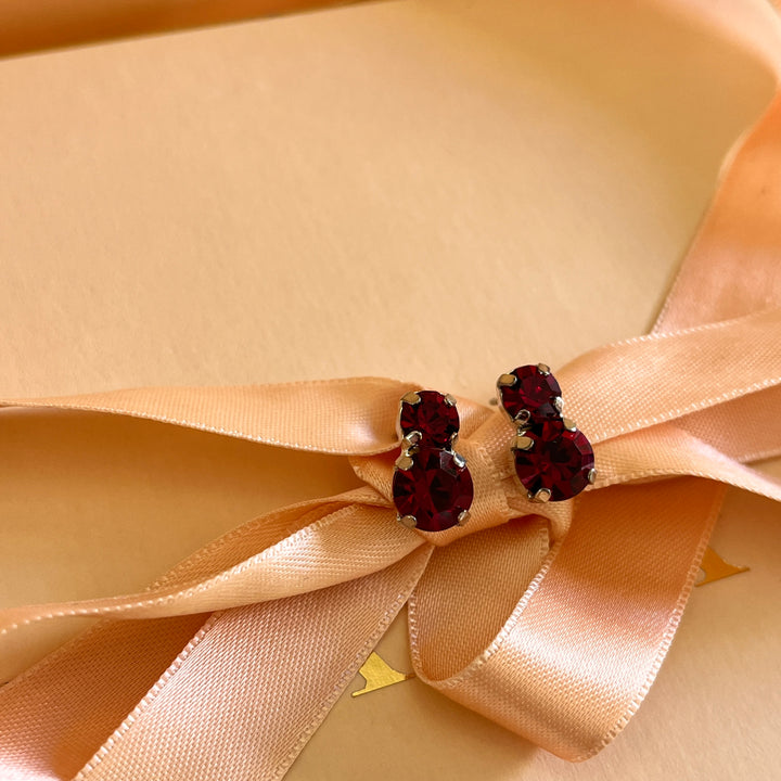 Dark red preciosa Crystal studs