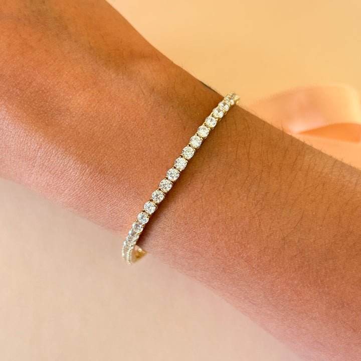 Zircone tennis gold plated sterling silver bracelet