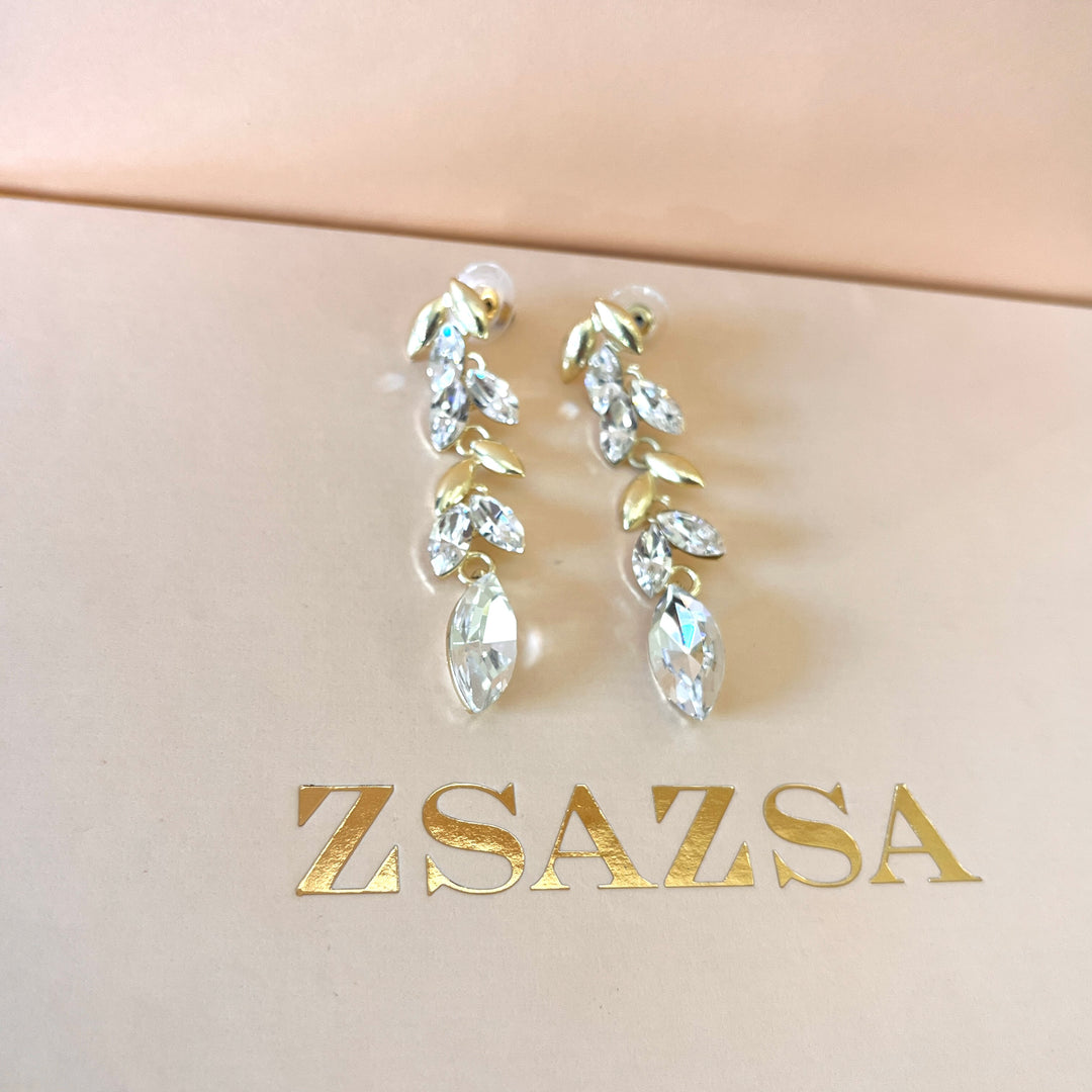 Swarovski crystals marquise gold plated set