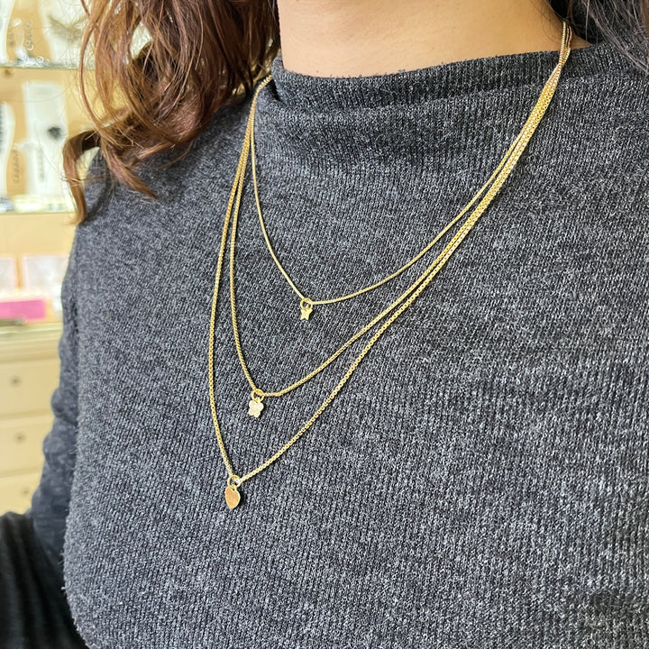 Gold plated 3 rows necklace