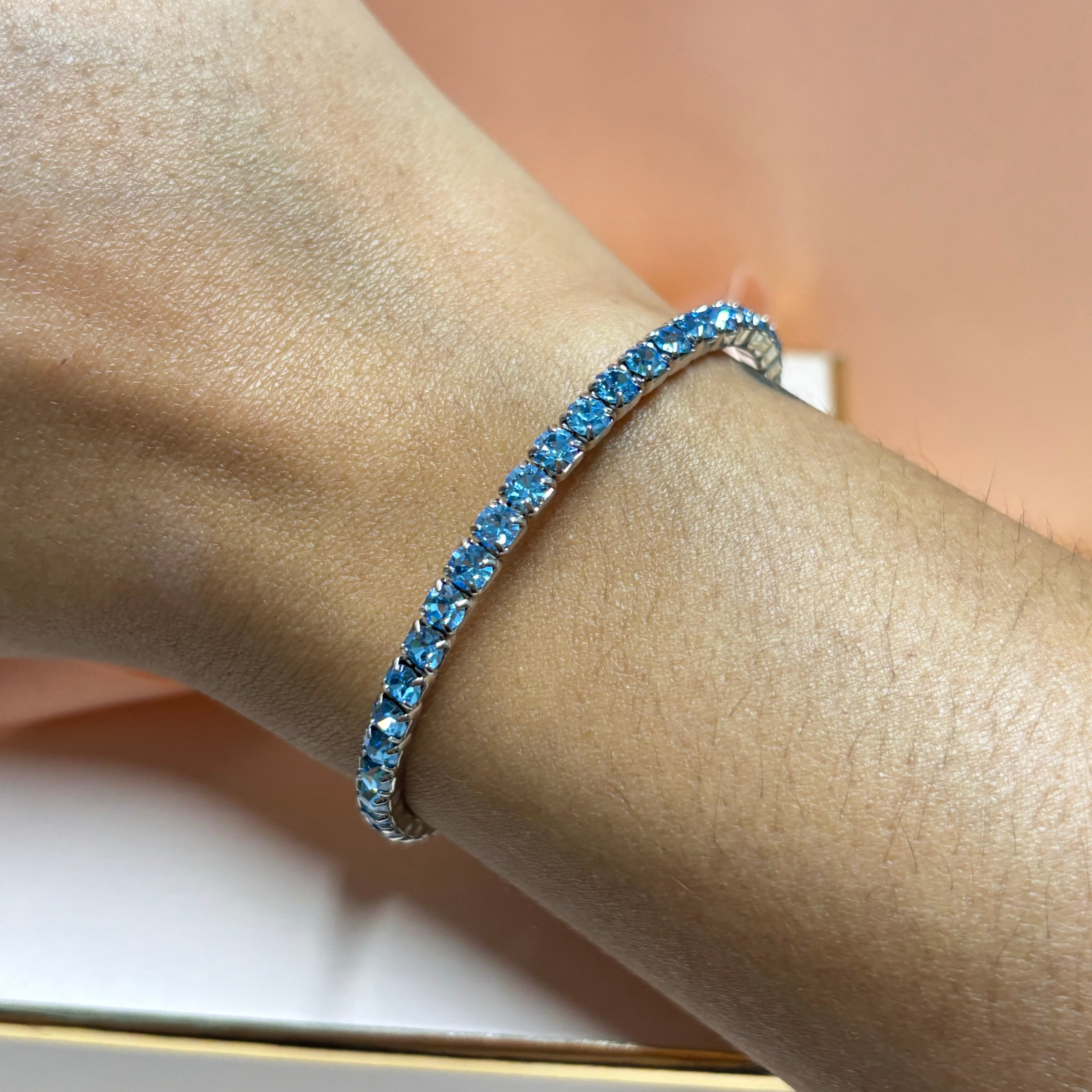 Dainty light blue bangle