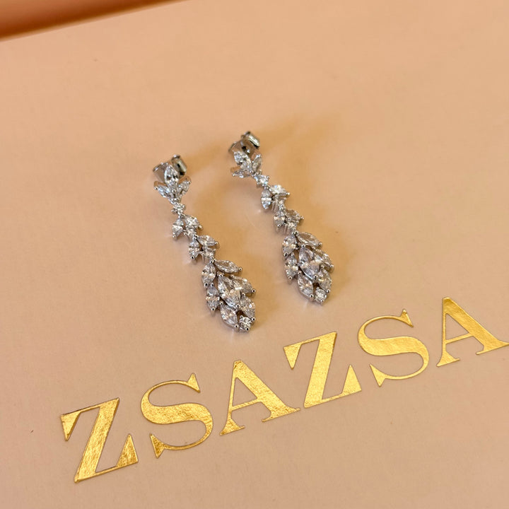 Marquise zircone silver earrings