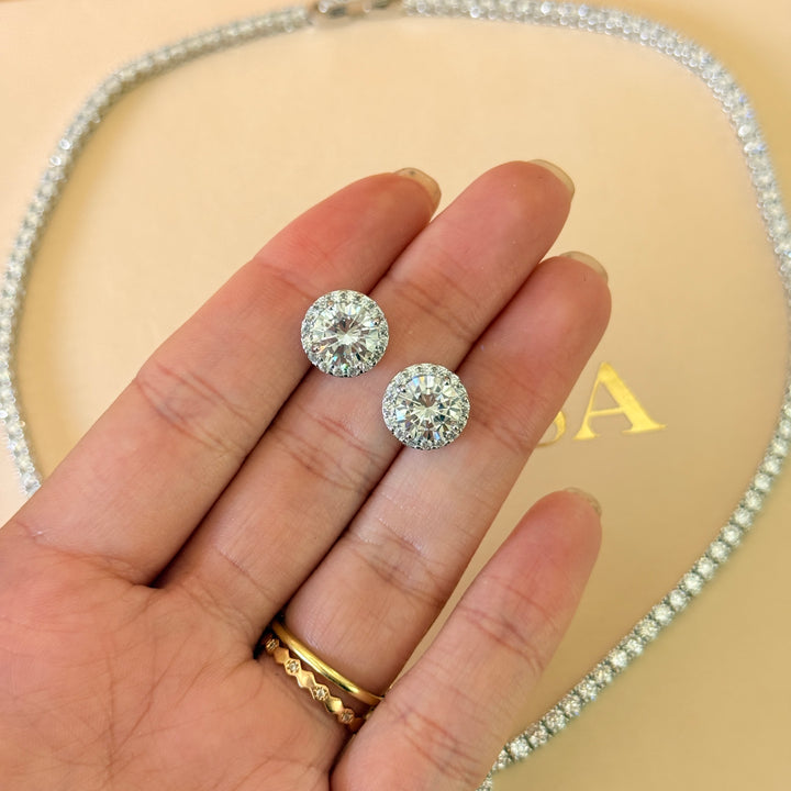 Round simple zircone silver set