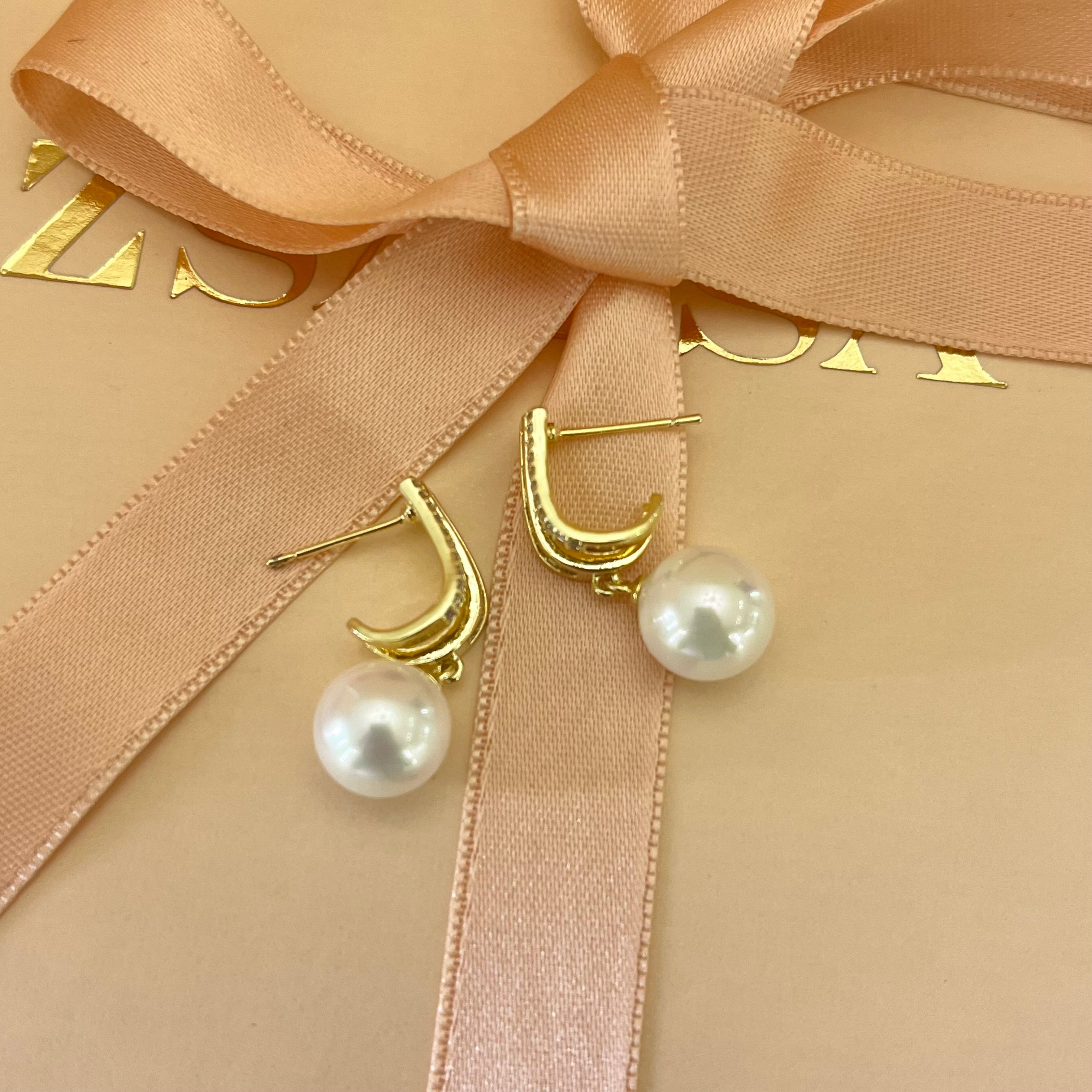 Zircone & pearls earrings