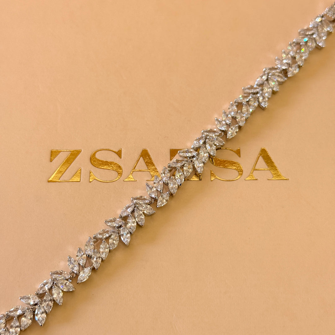 Marquise zircone silver set