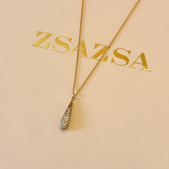 Zircone dainty gold plated pendant