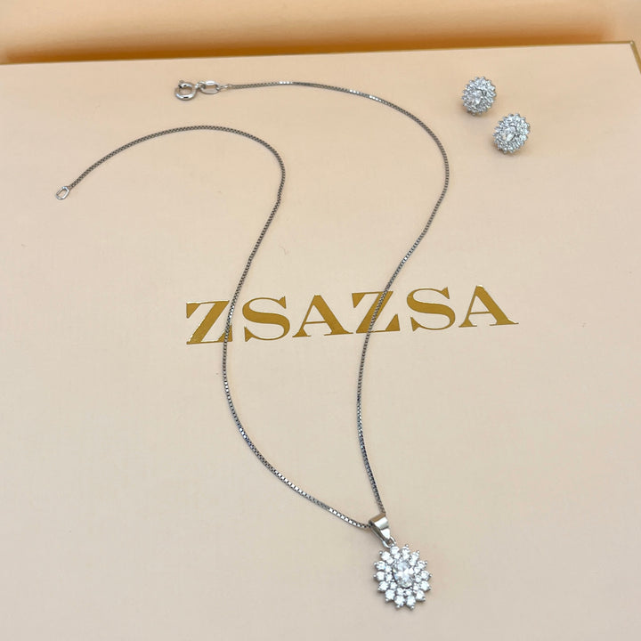 Silver zircone set