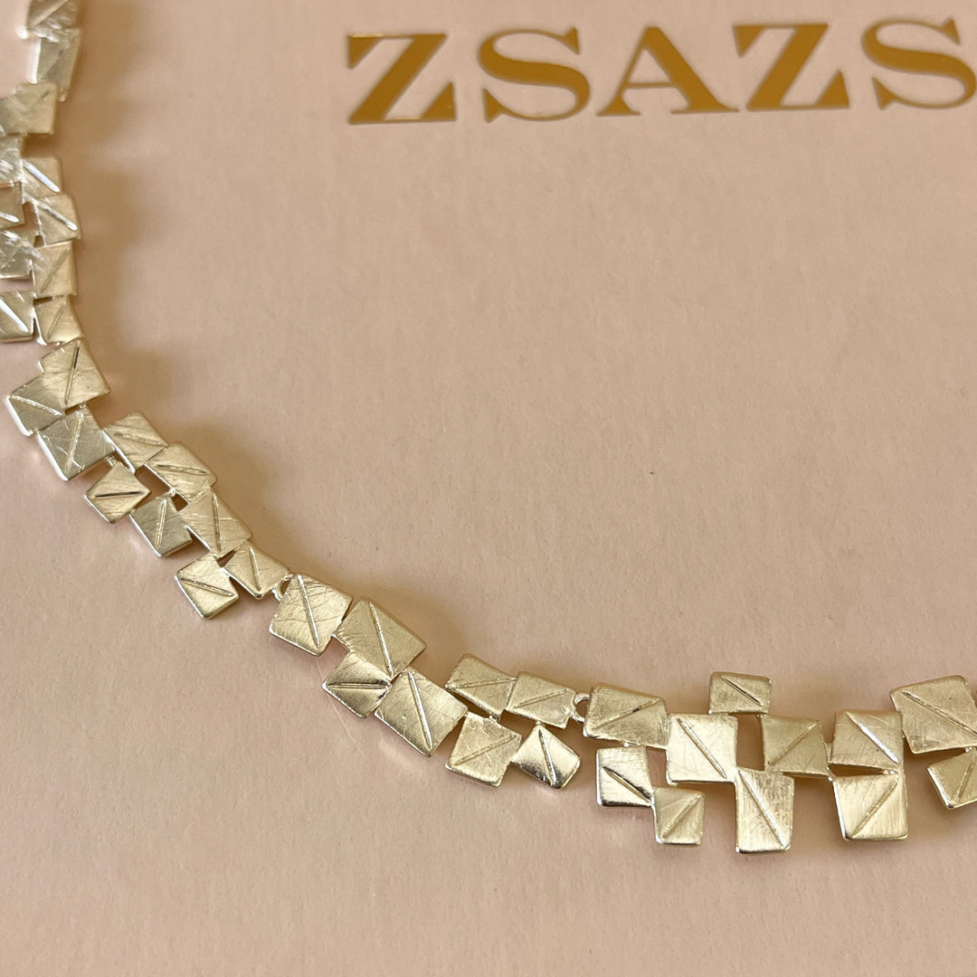Handmade square gold plated set