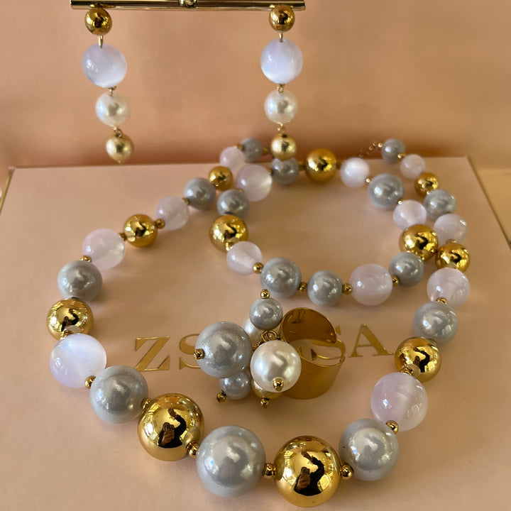 White & grey resin set