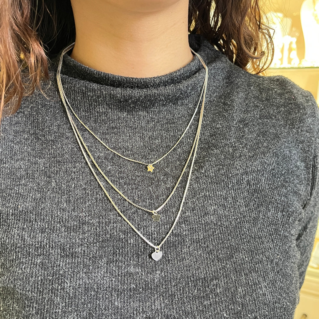 White Gold plated 3 rows necklace