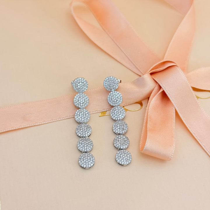 Rounds silver zircone earrings