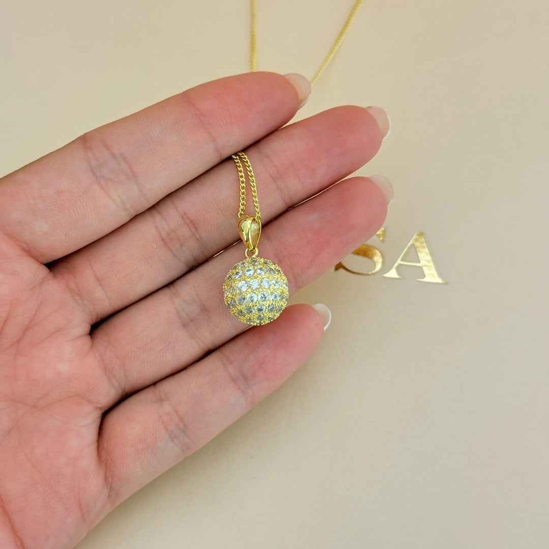Zircone ball gold plated pendant & bracelet