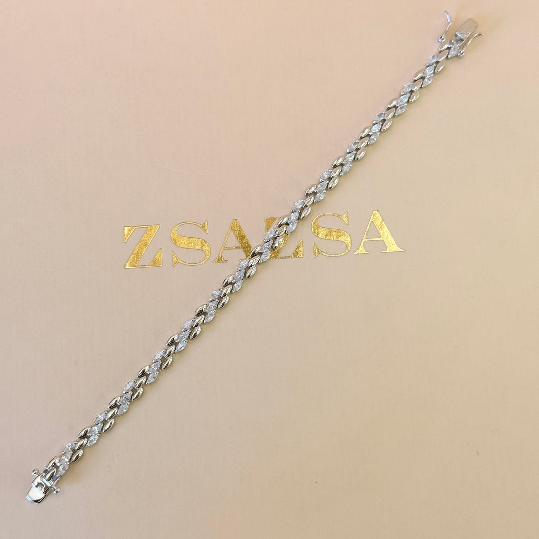 Marquise zircone Sterling silver bracelet
