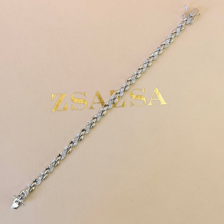 Marquise zircone Sterling silver bracelet