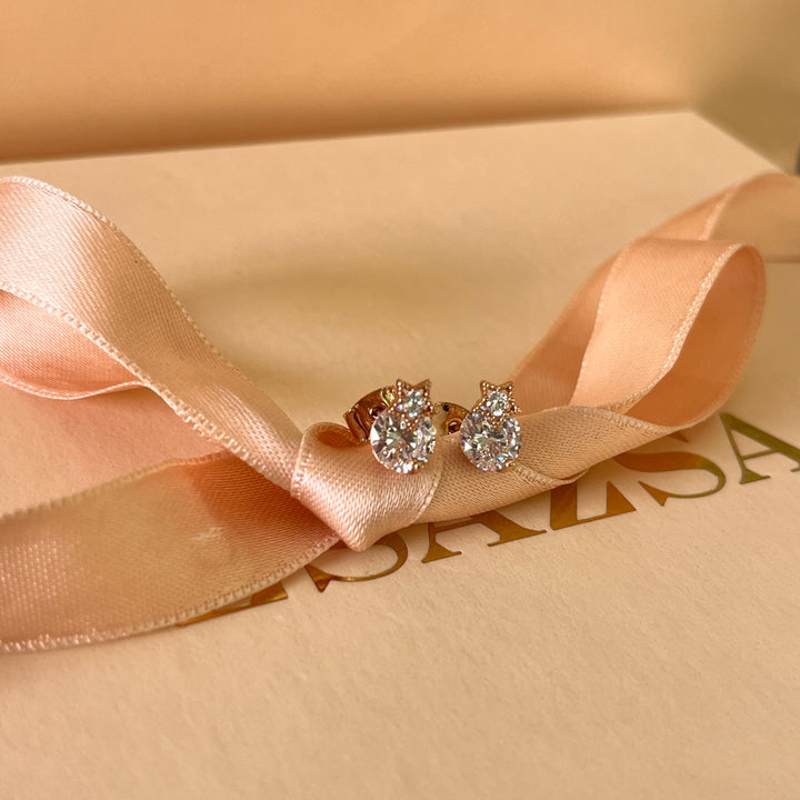 Zircone rose gold plated star studs
