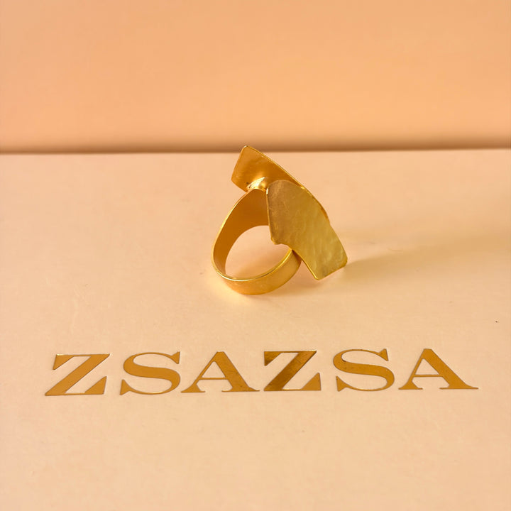Handmade Wing Gold Ring | Gold Plated | ZsaZsa