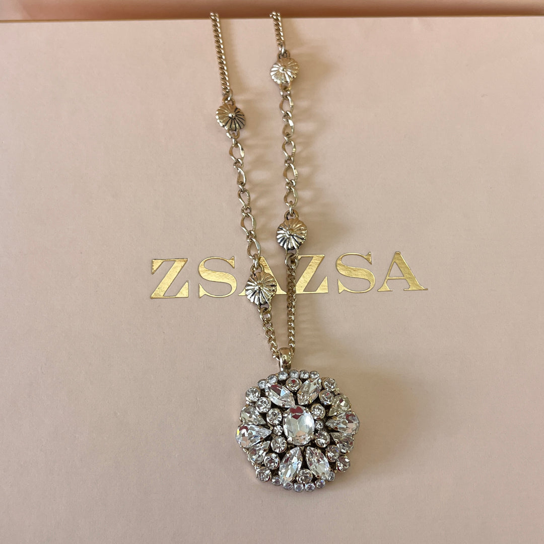 Swarovski crystals mix of shapes gold plated pendant