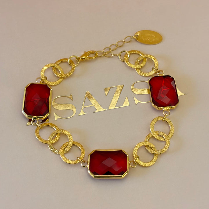 Handmade resin red bracelet