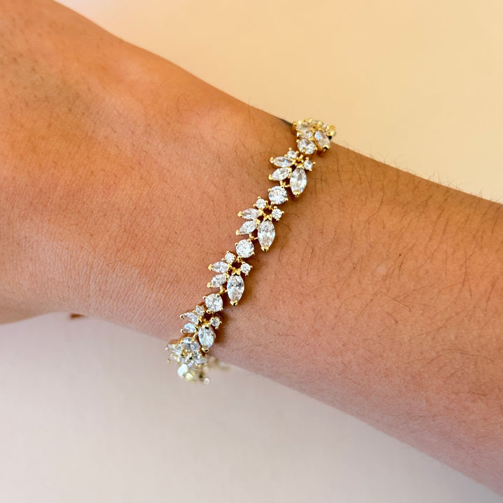 Marquise zircone gold plated set