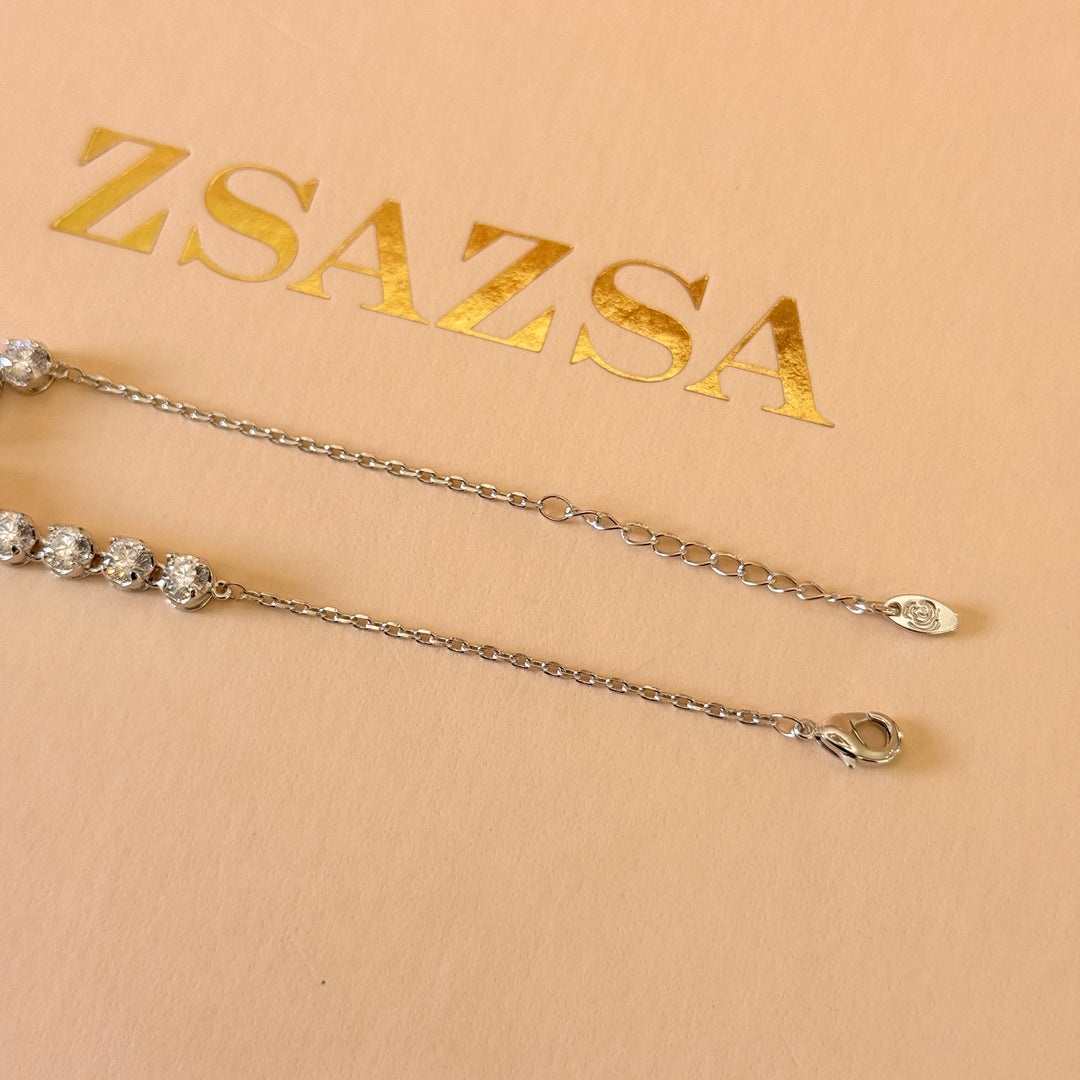 Dainty zircone silver bracelet