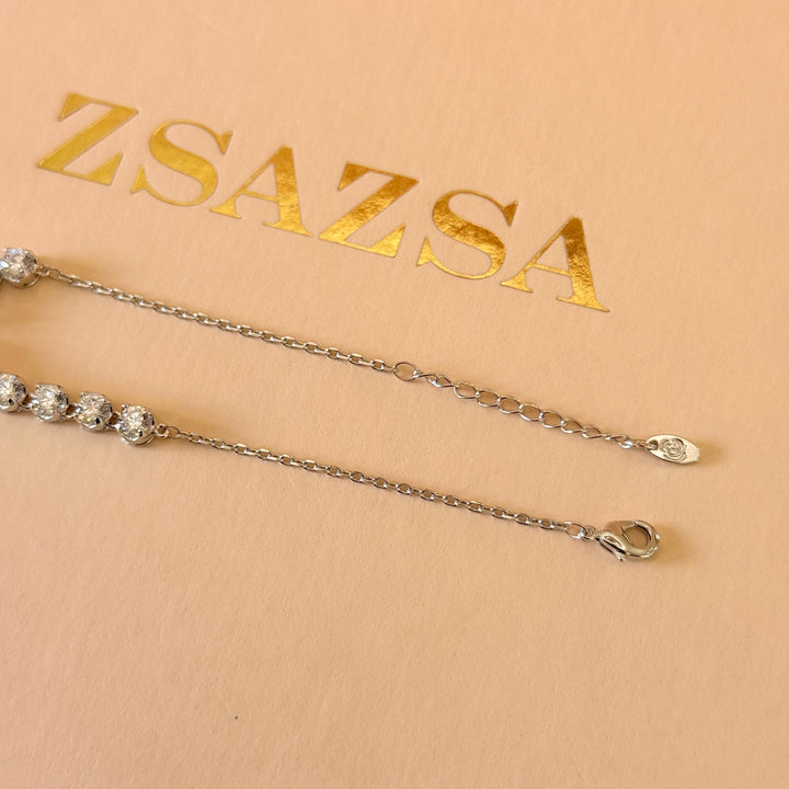 Dainty zircone silver bracelet