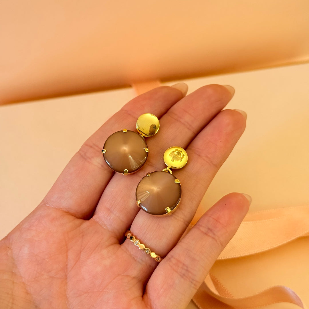 Bronze resin gold plated earrings