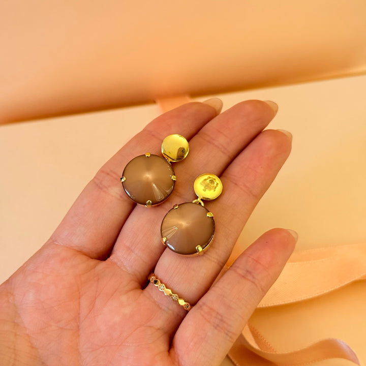 Bronze resin gold plated earrings