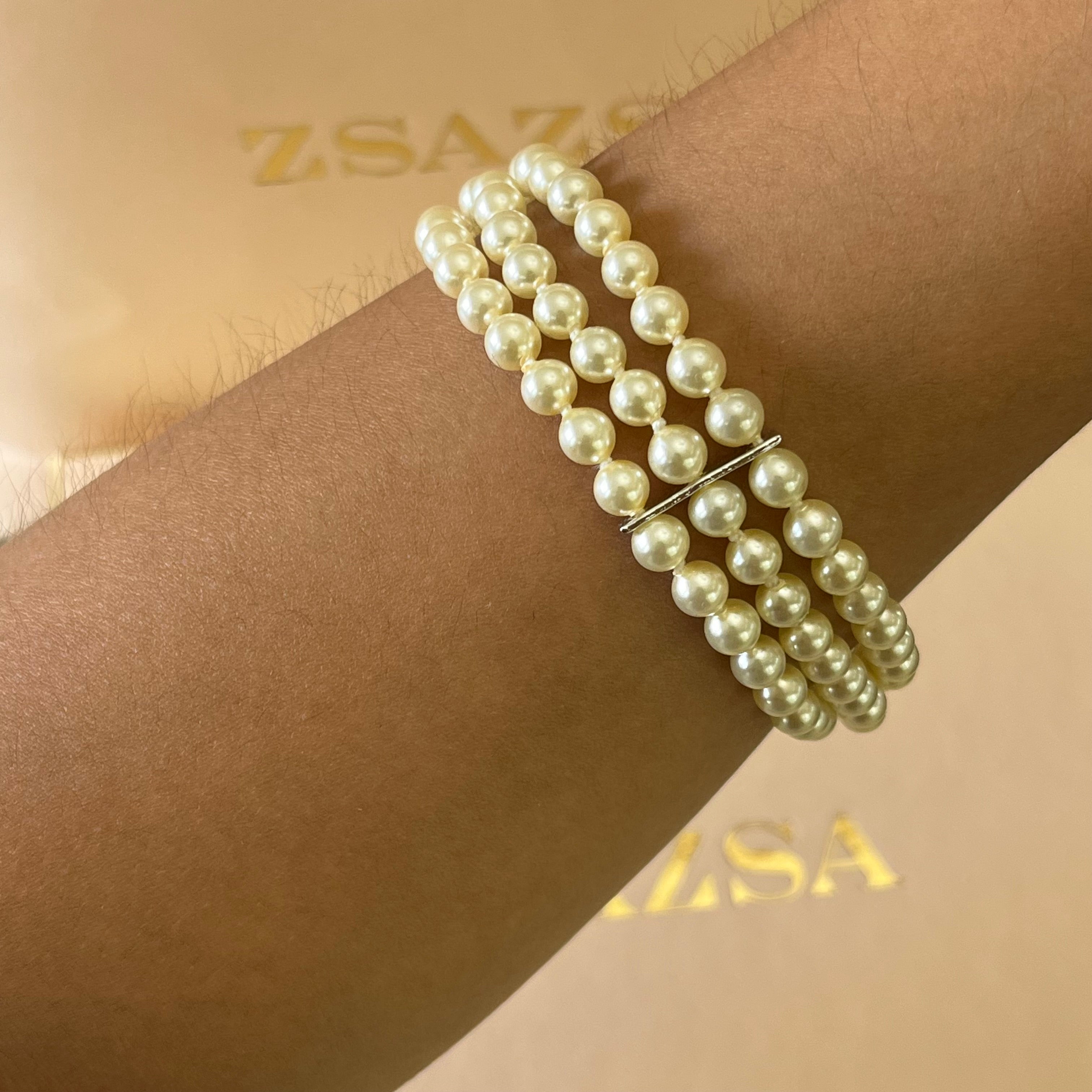 Cream Mallorca pearls bracelet