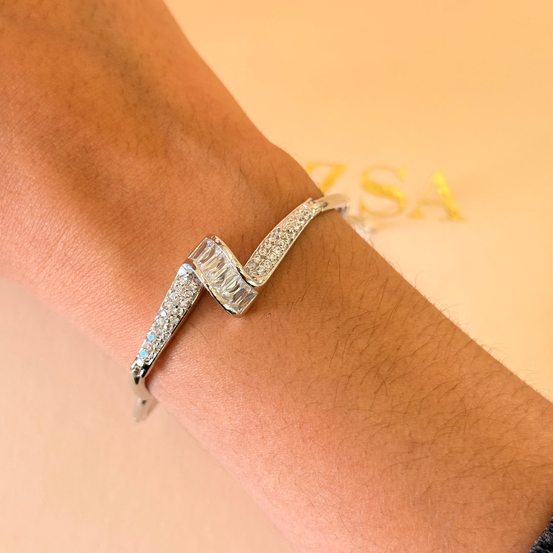 Baguette zircone silver bracelet