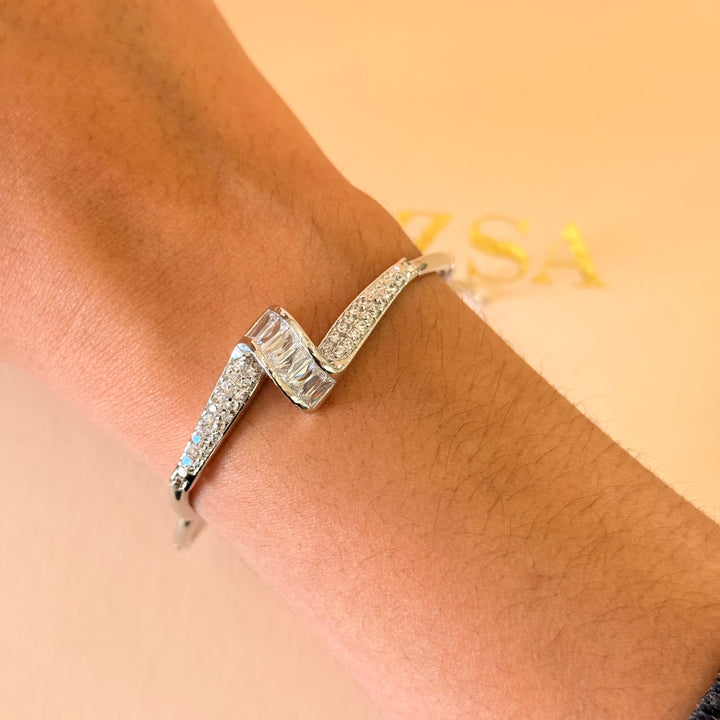 Baguette zircone silver bracelet