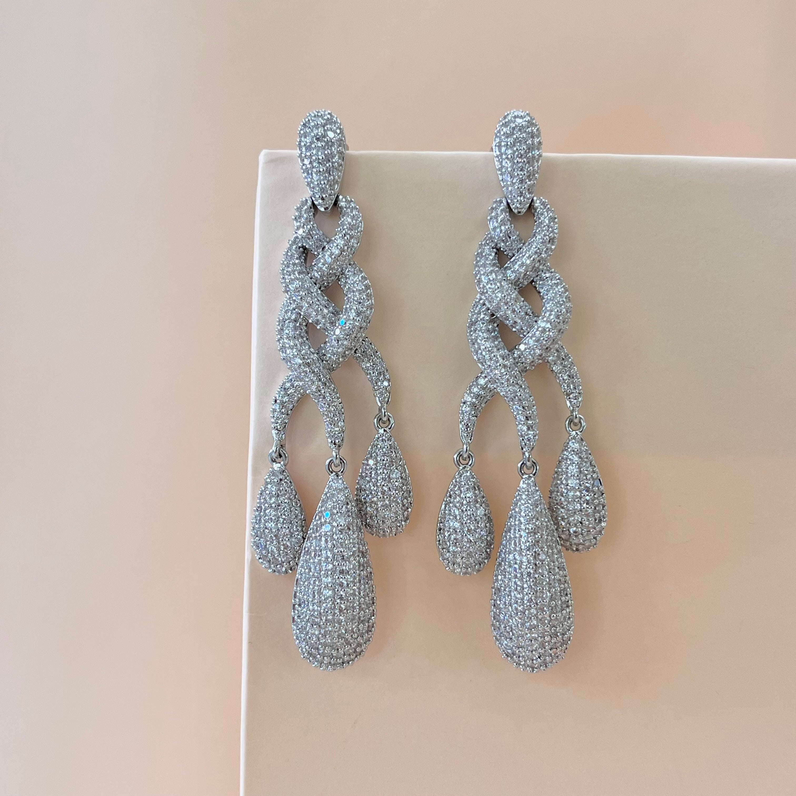 Silver zircone earrings