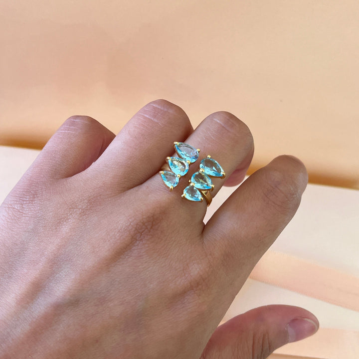 Turquoise zircone studs & ring