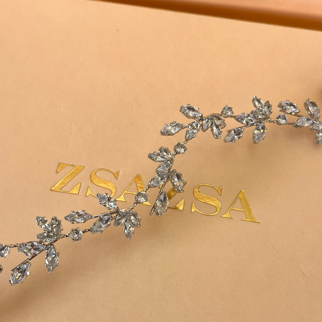 Dainty flexible marquise cubic zircone headpiece