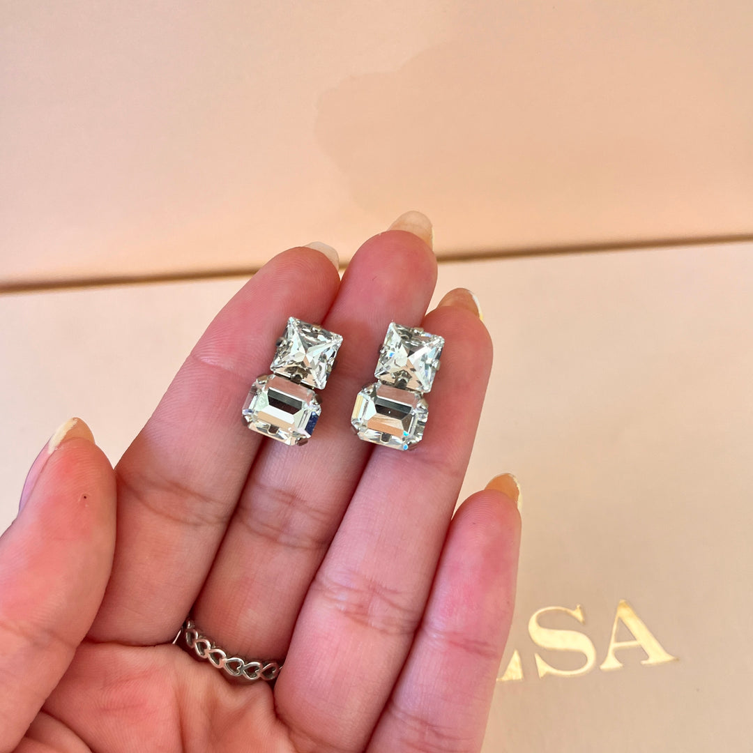 Swarovski crystals and white gold plated earrings and bracelet