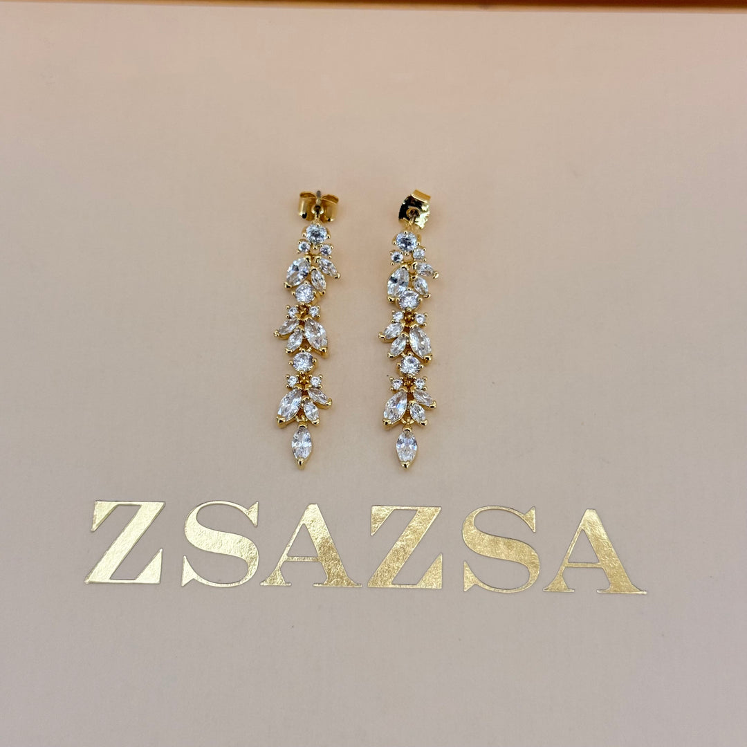 Marquise zircone gold plated set