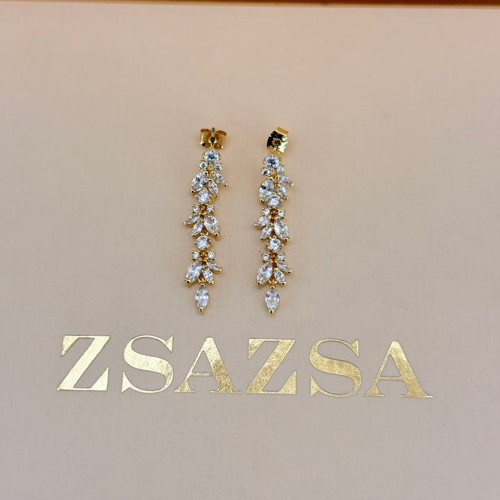 Marquise zircone gold plated set