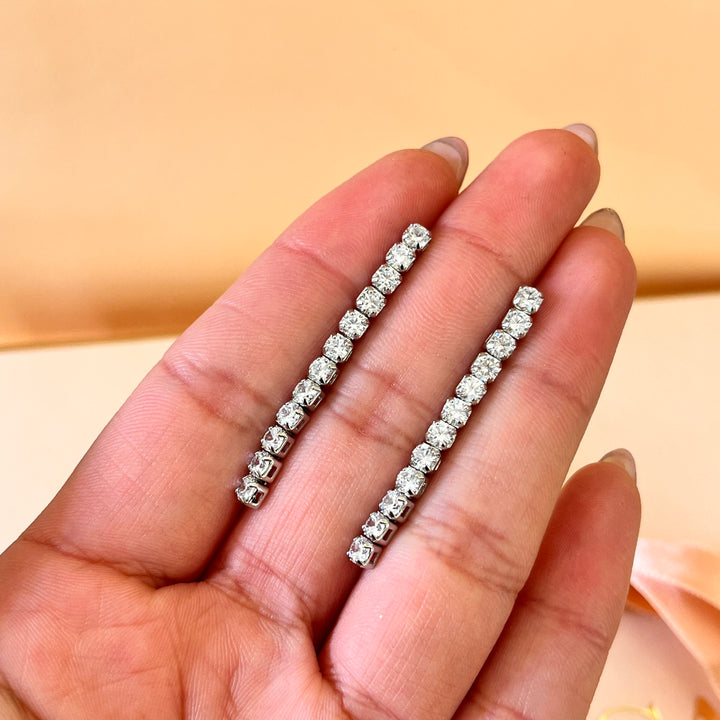 Tennis zircone white gold plated set