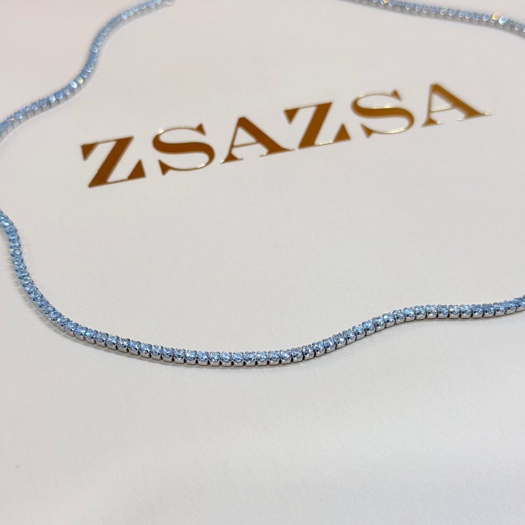 Dainty zircone sterling silver necklace