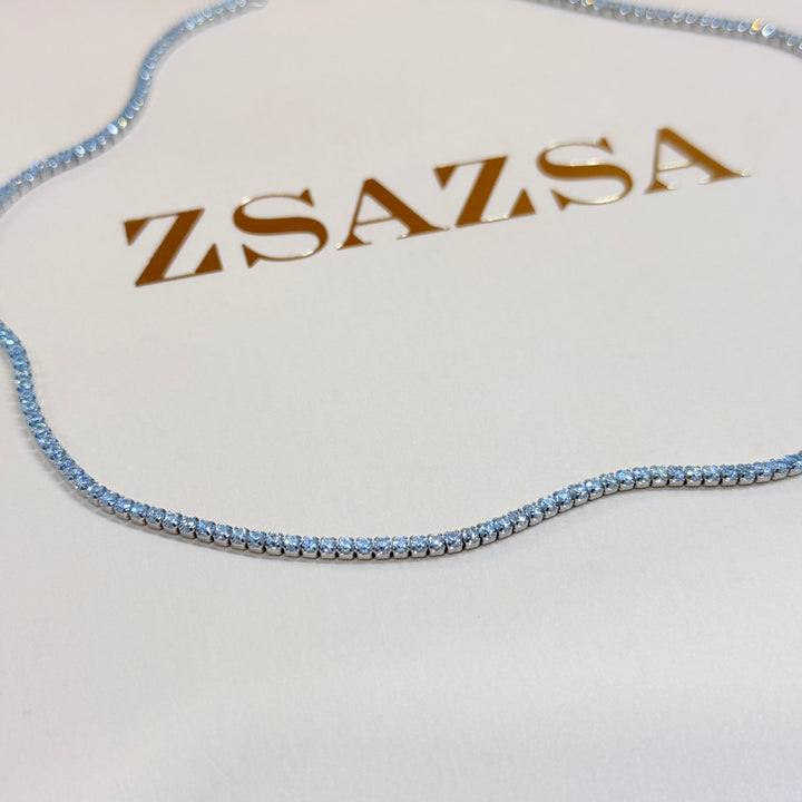 Dainty zircone sterling silver necklace
