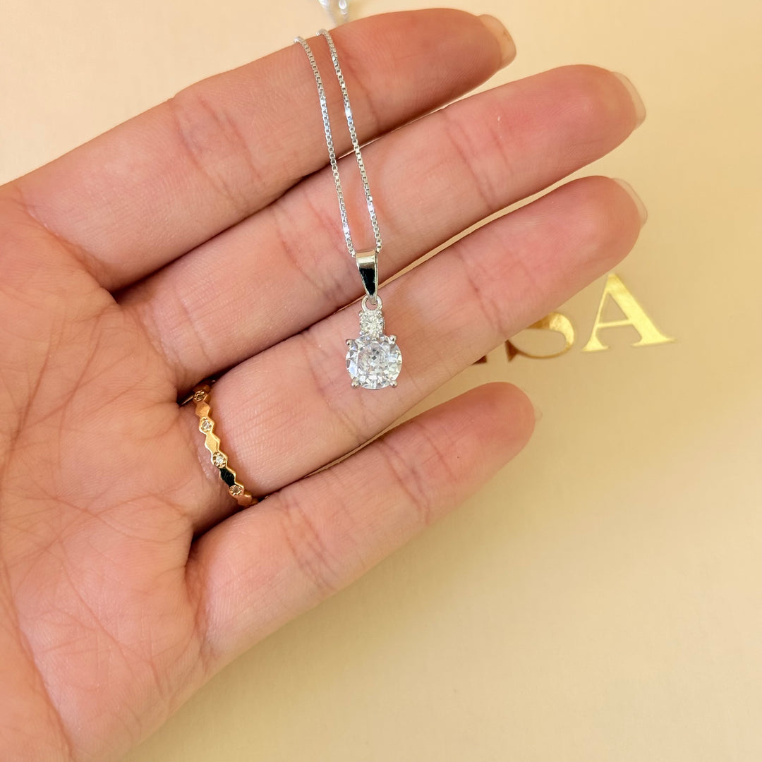 Dainty zircone silver set