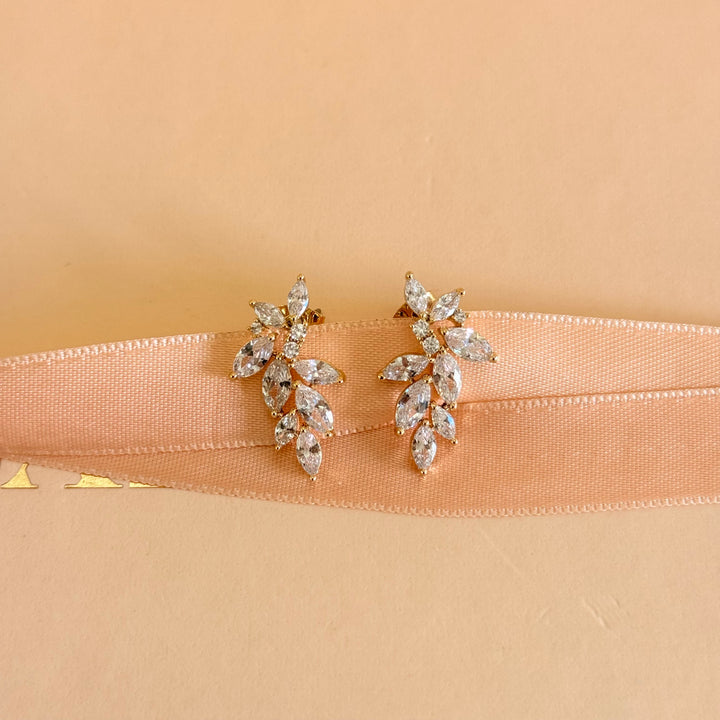 Marquise zircone gold plated earrings