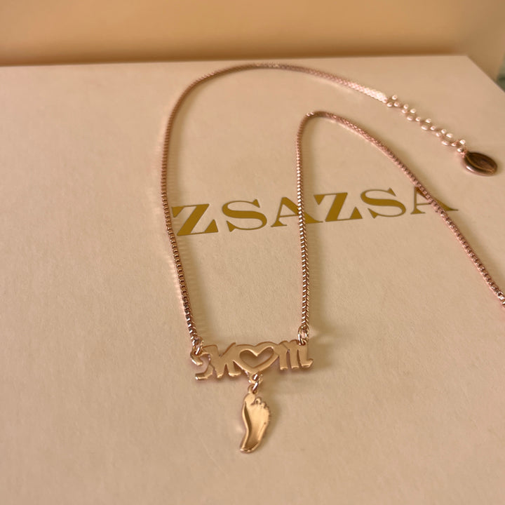 Mom rose gold plated necklace