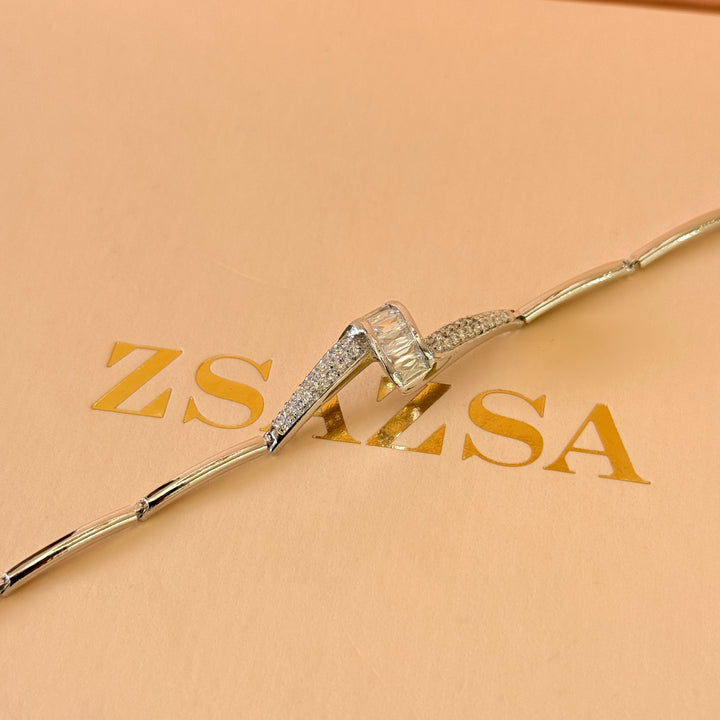 Baguette zircone silver bracelet