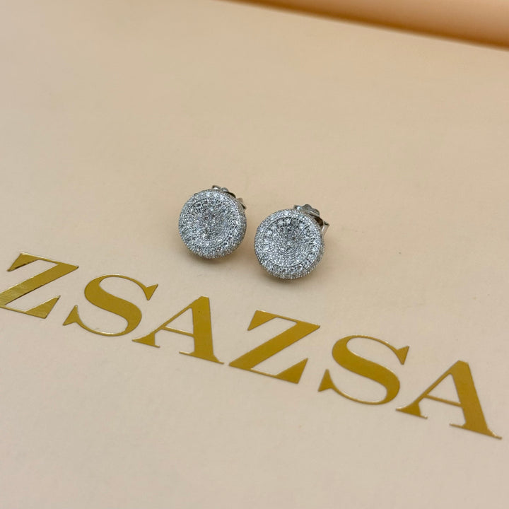 Round zircone sterling silver set