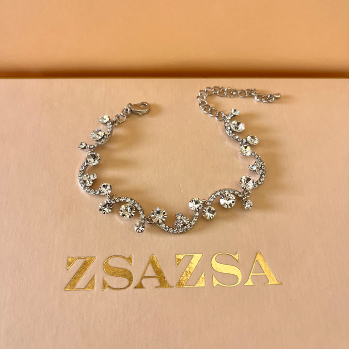 Swarovski crystal white gold plated bracelet