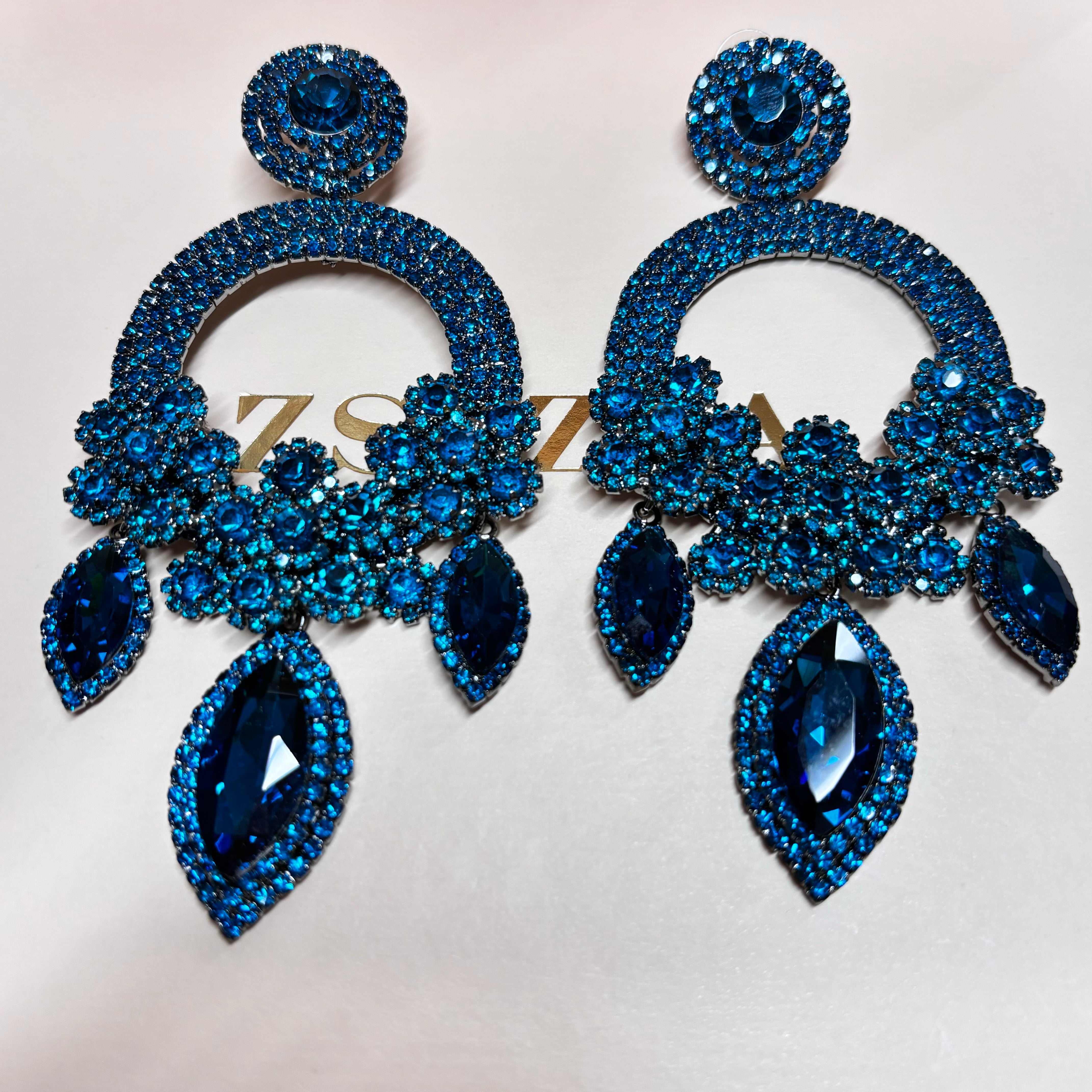 Big light blue earrings