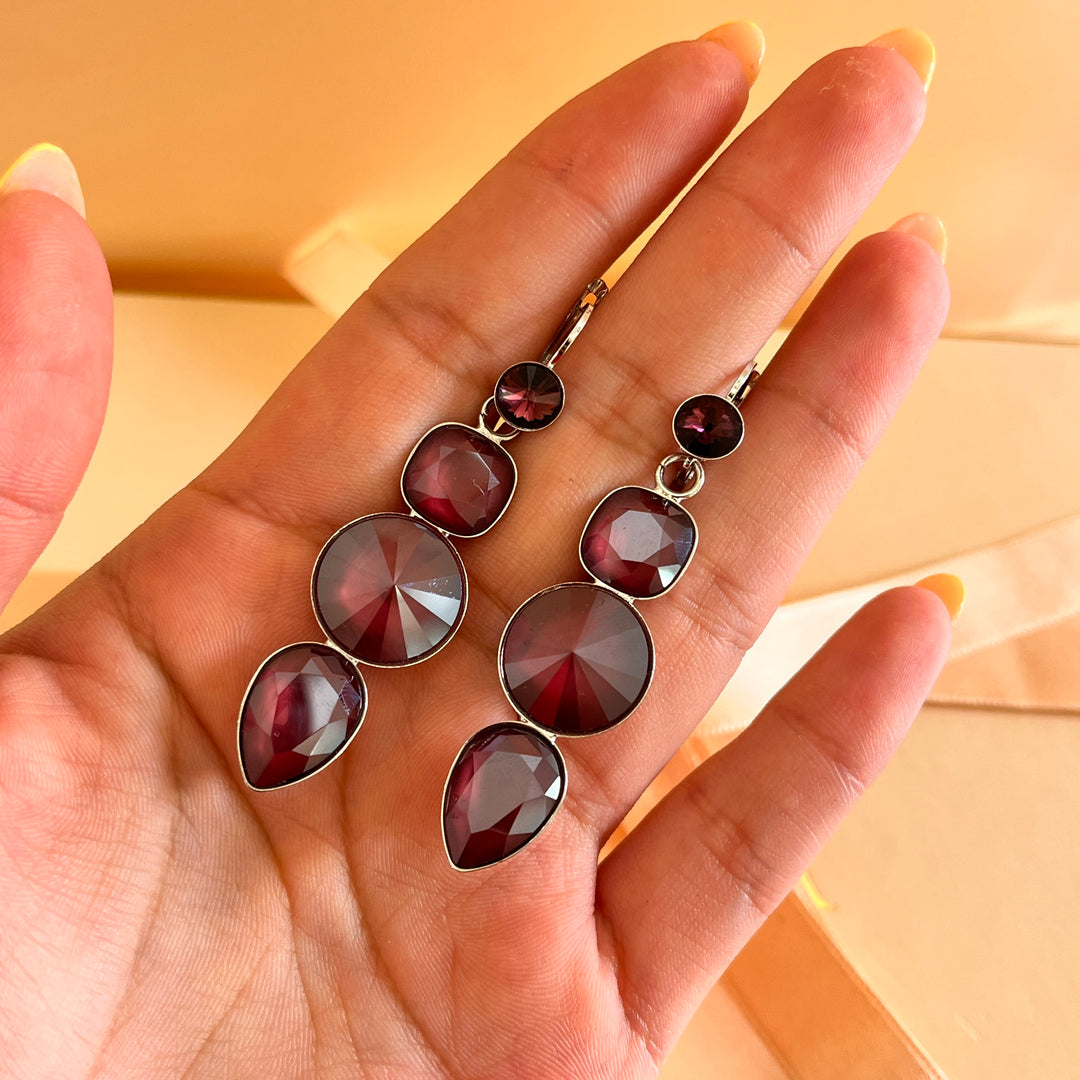 Purple Swarovski crystals hooks