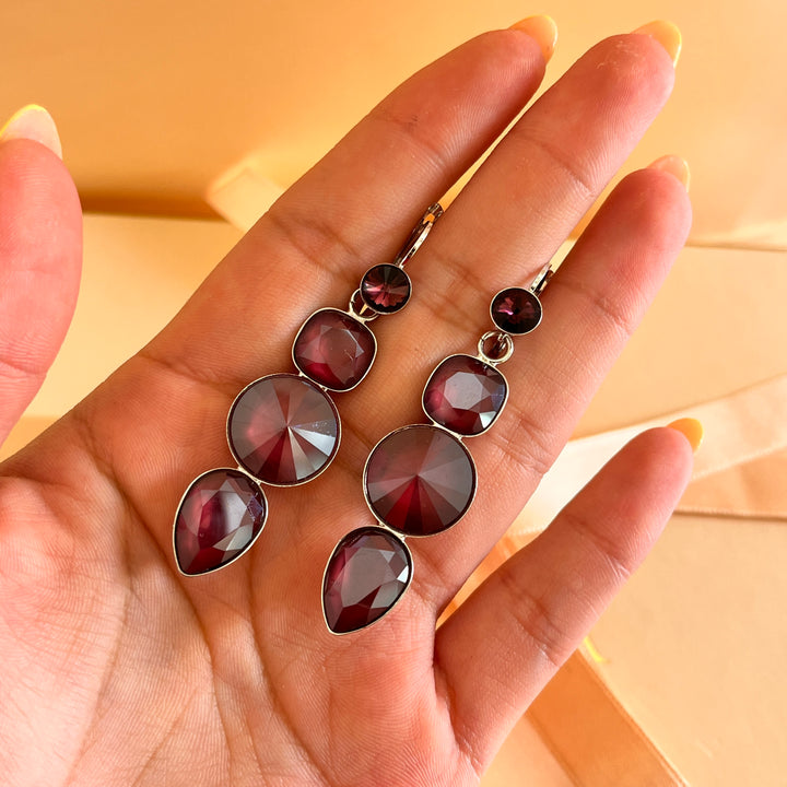 Purple Swarovski crystals hooks