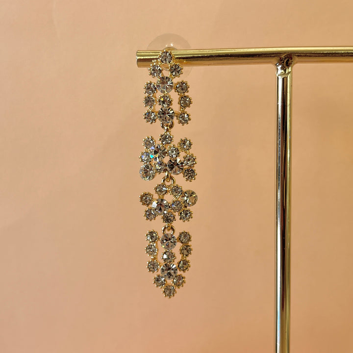 Swarovski crystals round gold plated earrings