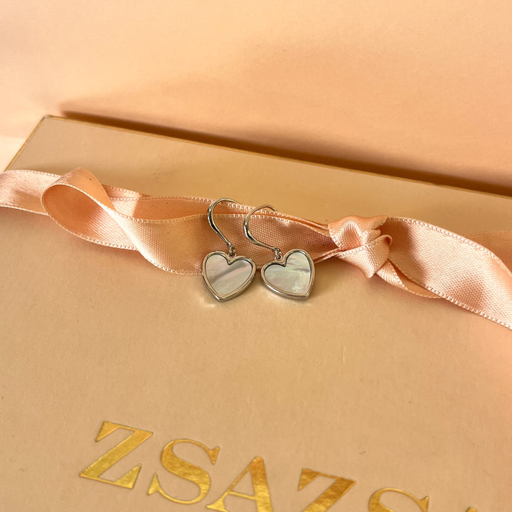 Silver heart gold plated hooks